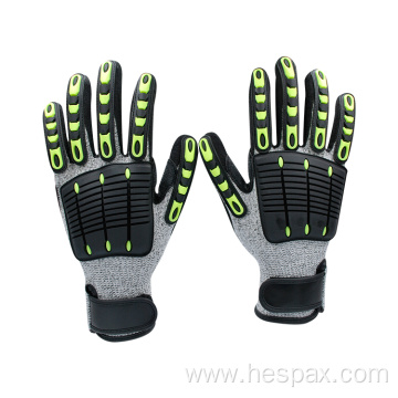 Hespax Anti-impact Cut Resistant stainless steel TPR Gloves